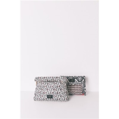 Neceser grande acolchado print hojas