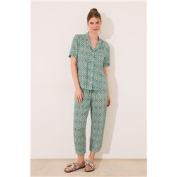 Pijama camisero Capri print geométrico
