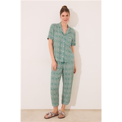 Pijama camisero Capri print geométrico