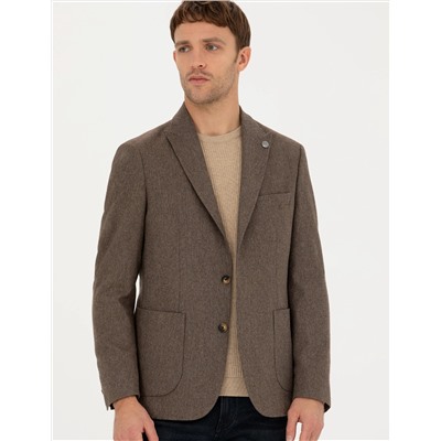 Kahverengi Slim Fit Ceket