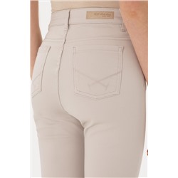 Kadın Bej Toothpick Fit Kanvas Pantolon