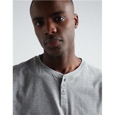 Buttons T-shirt, Men, Grey