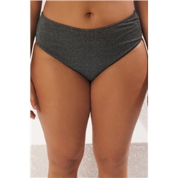 Siyah Yüksek Bel Simli Işıltılı Büyük Beden Bikini Altı TBBSS25CR00004