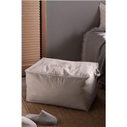 Çiçek Desen Baskılı Hurç - Gri - 64x41x35 cm