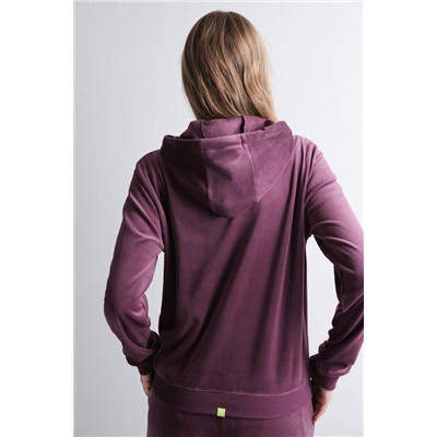 Chaqueta terciopelo cremallera vino