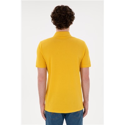 Erkek Regular Fit Polo Yaka Safran Basic Tişört