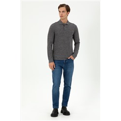 Erkek Gri Melanj Sweatshirt