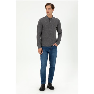 Erkek Gri Melanj Sweatshirt