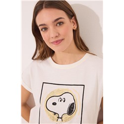 Pijama corto 100% algodón Snoopy cuadros