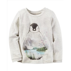 Long-Sleeve Penguin Graphic Tee