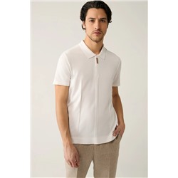 Avva, Erkek Beyaz Fermuarlı Polo Yaka Triko T-shirt A41y5106