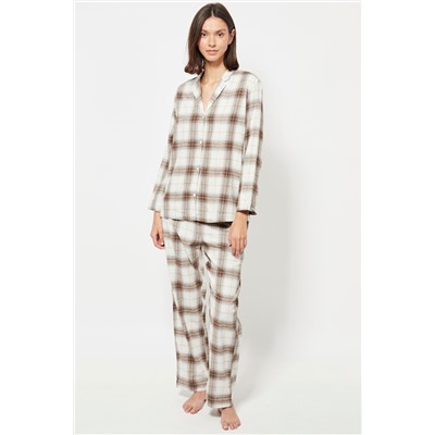 Pantalón de pijama cintura alta - Blanco