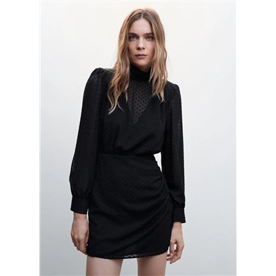 Vestido plumeti espalda abierta -  Mujer | MANGO OUTLET España