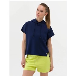 Lacivert Oversize Kapüşonlu Sweatshirt
