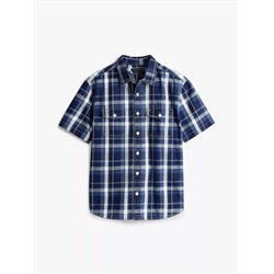 Regular Fit Plaid Denim Shirt