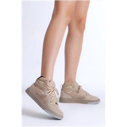 Tonny Black Unisex Bej Rahat Kalıp Poli Taban Bağcıklı Uzun Sneaker TBA298