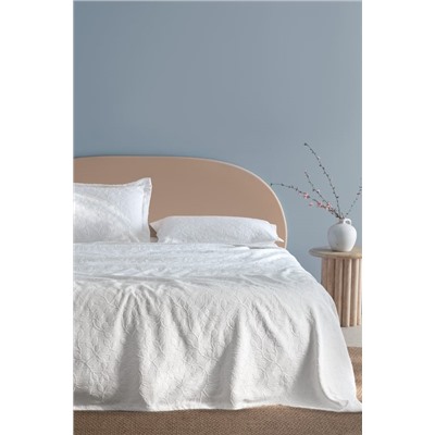 Chantal King Size %100 Pamuk Yatak Örtüsü - Beyaz