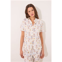 Pijama largo camisero 100% algodón "Peter Rabbit"