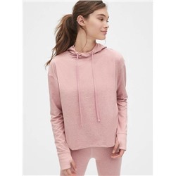 GapFit Open-Back Hoodie in Brushed Tech Jersey