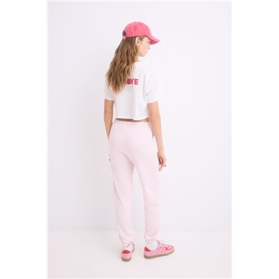 Pantalón largo jogger felpa rosa