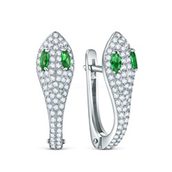 Кольцо из серебра c фианитами родированное - Змея 1-653р23200