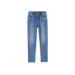 Vaquero skinny fit de tiro alto Azul