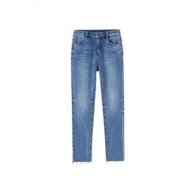 Vaquero skinny fit de tiro alto Azul