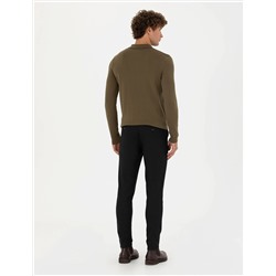 Siyah Slim Fit Kanvas Pantolon