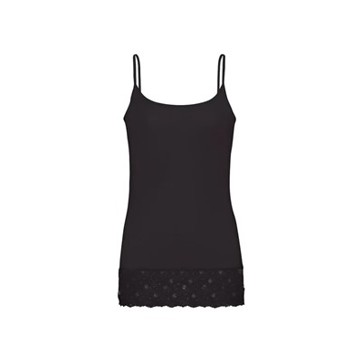 ESMARA® Damen Spaghettiträgerhemd, mit eleganter Spitze am Saum