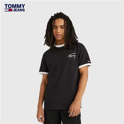 Повседневная хлопковая свободная прямая футболка TOMMY JEAN*S ОРИГИНАЛ!