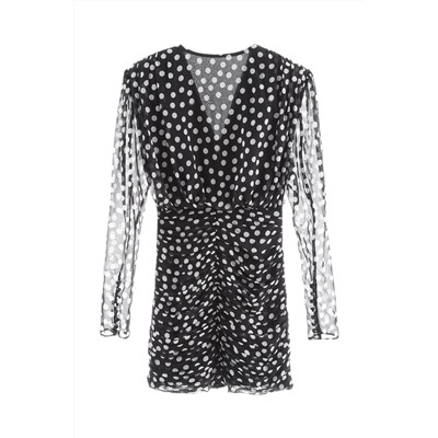 Vestido recto de seda Negro