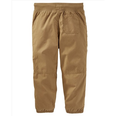 Jersey-Lined Poplin Joggers