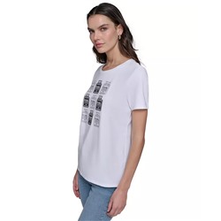KARL LAGERFELD PARIS Petite Crewneck Graphic T-Shirt