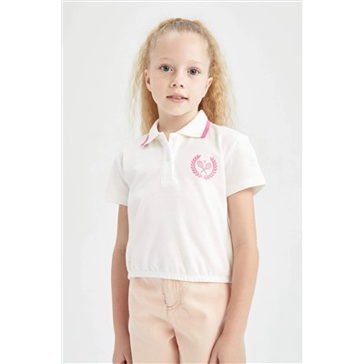 Kız Çocuk Crop Pike Kısa Kollu Polo Tişört
