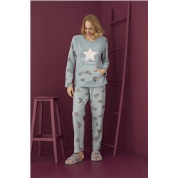 TAMPAP Kadın Kışlık Polar Peluşlu Pijama Takımı Welsoft 91246 TP-91246