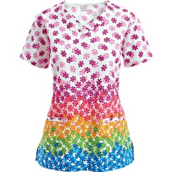 Trust Your Journey AU-Some Print Scrub Top