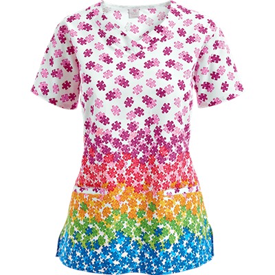 Trust Your Journey AU-Some Print Scrub Top