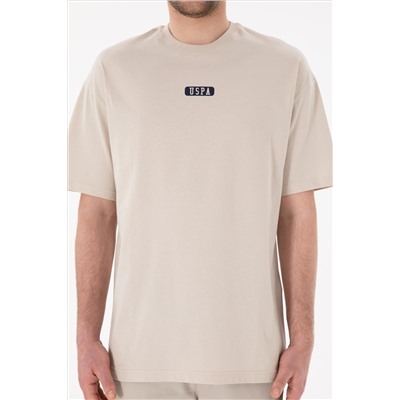 Erkek Oversize Fit Bisiklet Yaka Taş Tişört