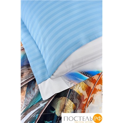 Постельное белье Карвен Stripe Satin с цветным принтом евро N250 -SB018 (6пр.)