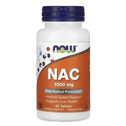 Now Foods NAC, 1000 мг, 60 таблеток