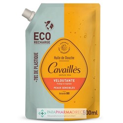 Cavaillès Huile de Douche - Veloutante - Peaux Sensibles - Amande BIO - Eco Recharge 500ml