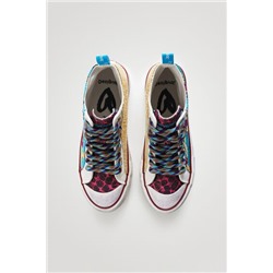 Sneakers altas plataforma patch floral