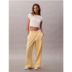 New Arrival Monogram Logo Fleece Wide Leg Sweatpants