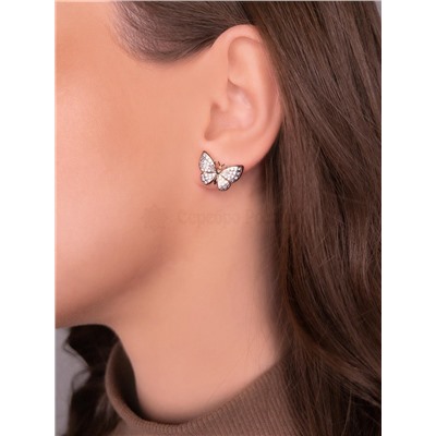 Серьги из золочёного серебра с фианитами 925 пробы п2-440-2з208
