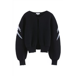 Cárdigan de lana y mohair Negro