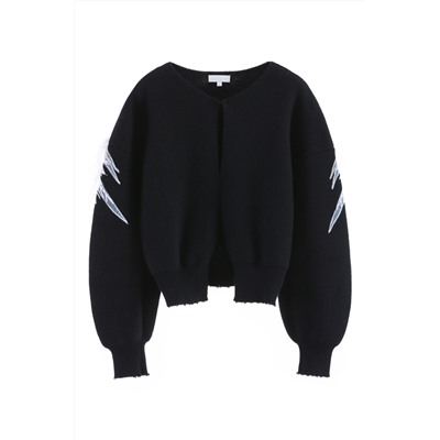 Cárdigan de lana y mohair Negro
