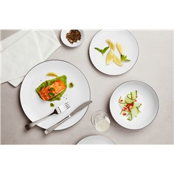 Сервиз обеденный, 4 перс, 12 пр, фарфор P, белый, с серебристым кантом, White Platinum, 63330