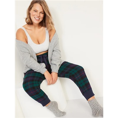 Matching Printed Flannel Jogger Pajama Pants for Women
