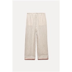 ZW COLLECTION CONTRAST PYJAMA-STYLE TROUSERS
