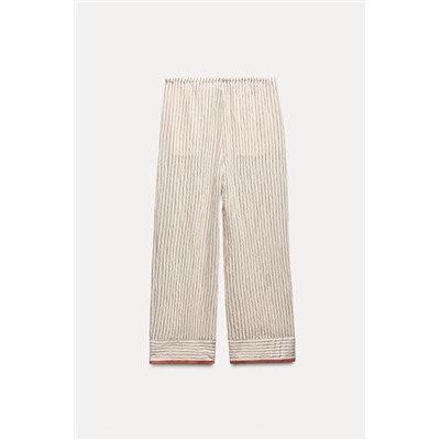 ZW COLLECTION CONTRAST PYJAMA-STYLE TROUSERS